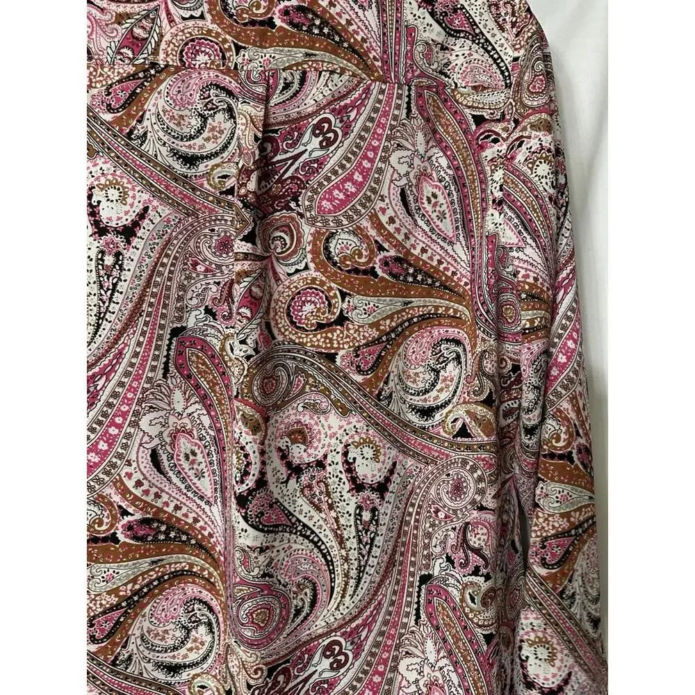 NWT Talbots Womens Long Sleeve‎ Paisley Button Front Shirt Top Blouse M Petite - Picture 13 of 14